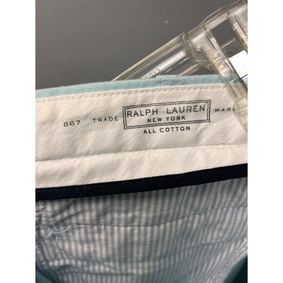 Polo Ralph Lauren New‎ York shorts Mens 40 Blue Oxford Golf Flat front Pockets - Picture 5 of 9